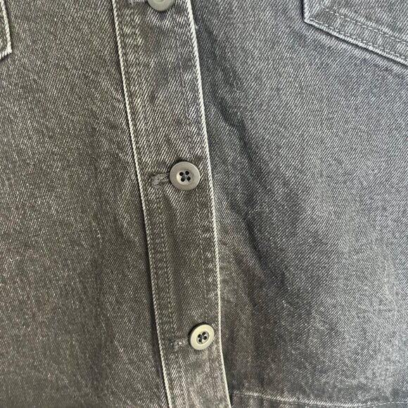 NWT Madewell High Waist Button Down Front Black Denim Skirt with Pockets, 33 - Picture 5 of 8